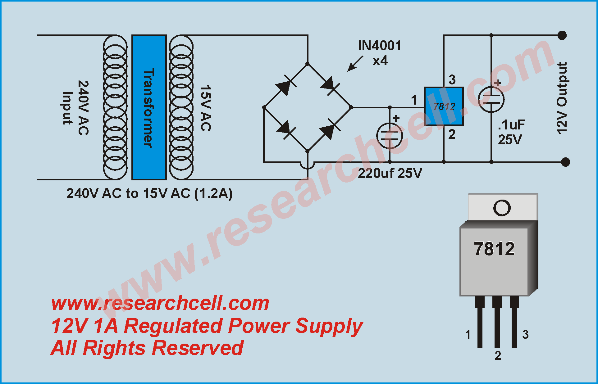 7812 Voltage Regulator Circuit Diagrams