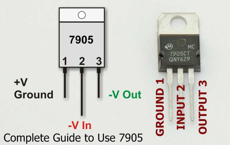 LM 7905 Pins and Circuit Diagram